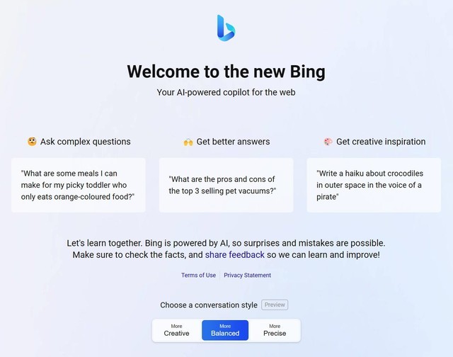 新Bing：用户可自定义聊天机器人个性